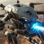 Cyber Medic Drone Repairing Battle Mech