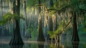 Cypress Swamps Spanish Moss Louisiana Deep South Moody