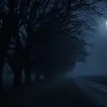 Dark Trees Beside Empty Road