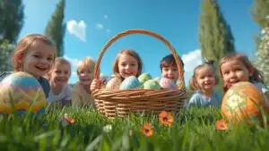 Easter Egg Hunt Basket Grass Fun