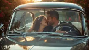 Kiss in the Vintage Car