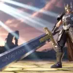 Legendary Knight Wielding Sword in Ancient Ruins