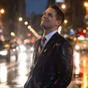 Man Standing in Rain