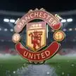 Manchester United Crest Under Stadium Lights