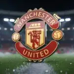 Manchester United Crest Under Stadium Lights