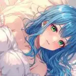 Manga Girl Lying on Bed with Soft Light