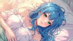 Manga Girl Lying on Bed with Soft Light