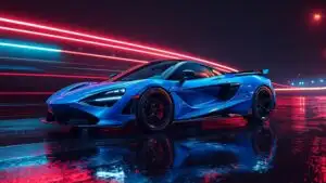McLaren 720S Blue Neon Night