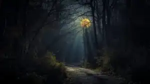 Moonlight Path Forest Shadow Eerie