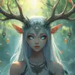 Mystic Forest Spirit Girl With Antlers