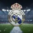 Real Madrid 3D Metallic Emblem on Concrete