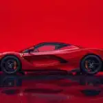 Red Ferrari LaFerrari Hypercar in Minimal Neon Studio