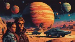 Retro Futurism Planet Art