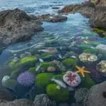 Rocky Shoreline Tide Pools Ocean Life Close Up