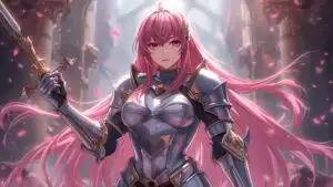 Royal Knight Girl With Pink Hair