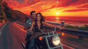Sunset Ride by the Coast