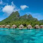 Tropical Island Overwater Bungalows Calm Sea