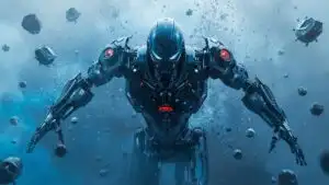 Unit X-49 Rising From Nanobot Swarm Fog