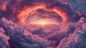 Vibrant Sunset Sky Abstract Cloudscape
