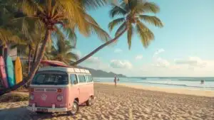 Vintage VW Camper Van Beach Look