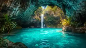 Waterfall Cave Hidden Grotto Lush Entrance