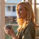Woman Holding Coffee Cup by Window