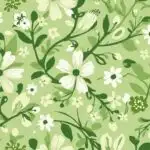 Abstract Spring Floral Pattern Pastel Green