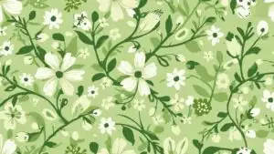 Abstract Spring Floral Pattern Pastel Green