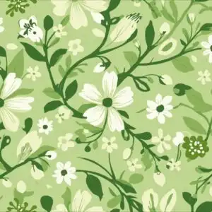 Abstract Spring Floral Pattern Pastel Green