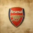 Arsenal FC Vintage Badge on Old Paper