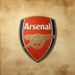 Arsenal FC Vintage Badge on Old Paper