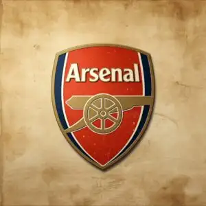 Arsenal FC Vintage Badge on Old Paper