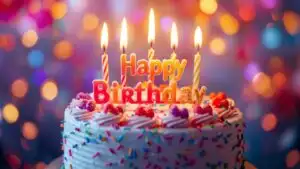Birthday Cake Candles Celebration Party Art