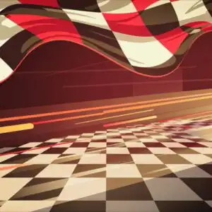 Checkerboard Pattern Floor Retro Racing Flag Vibe