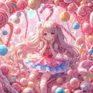 Cute Girl Candy Wonderland