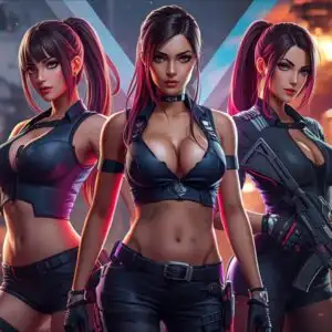 Cyber Agents Trio With Rifles