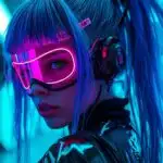 Cyberpunk Fashion Girl Neon Mask