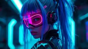 Cyberpunk Fashion Girl Neon Mask