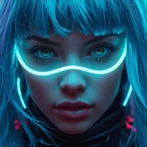 Cyberpunk Neon Eyes Girl