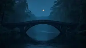 Dark Bridge Over Quiet Water