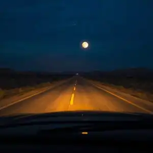 Desert Road Lone Car Driving Perspective Freedom