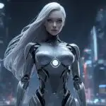 Futuristic Robot Android Minimal Design