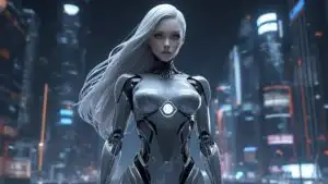 Futuristic Robot Android Minimal Design