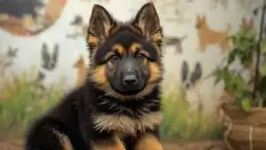 German Shepherd Puppy Loyal Look