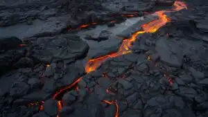 Lava Field Black Rock Abstract Texture
