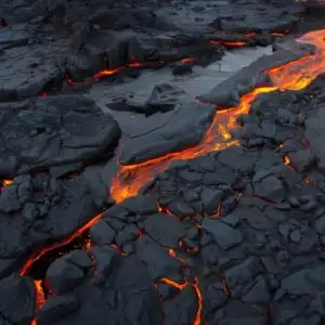 Lava Field Black Rock Abstract Texture