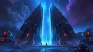 Massive Alien Megastructure Under Starry Sky