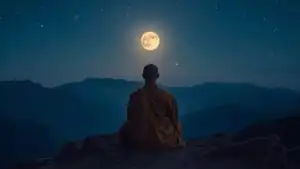Monk Inner Peace Mountain Top