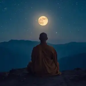 Monk Inner Peace Mountain Top