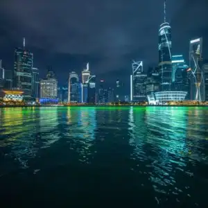 Neon Skyline Over the Water